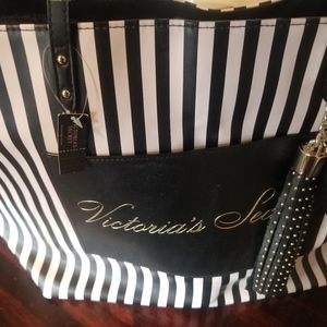 Victoria secerts tote bag with tassel heart key chain